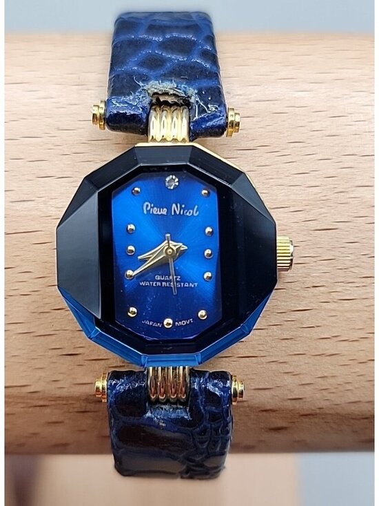 Pierre Nicol Accessories - Pierre Nicol Ladies Quartz Watch 6" Sapphire Band & Dial 22mm Geometric Case